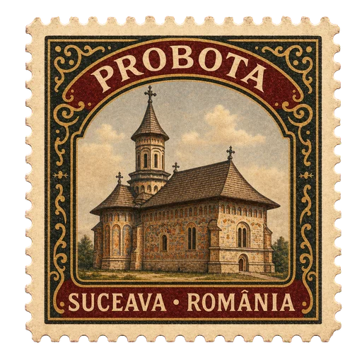 Timbru: Biserica „Sfântul Nicolae” · Mănăstirea Probota