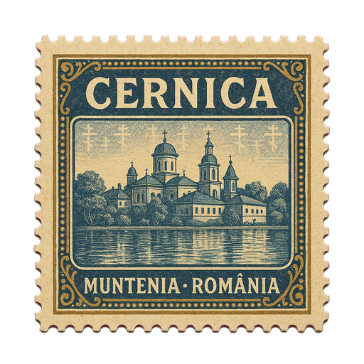 Ilustrație tip timbru: Mănăstirea Cernica