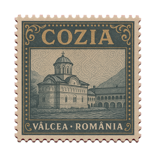 Ilustrație tip timbru: Mănăstirea Cozia