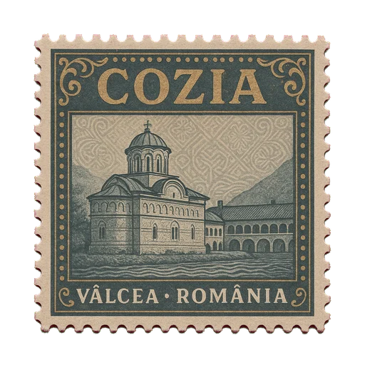 Ilustrație tip timbru: Mănăstirea Cozia