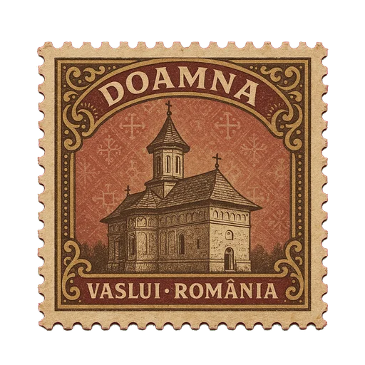 Ilustrație tip timbru: Mănăstirea Doamna