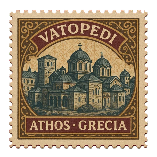 Ilustrație: Mănăstirea Vatopedi (Athos)