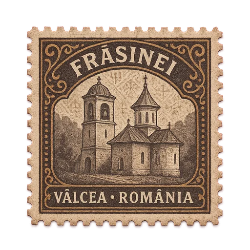 Ilustrație tip timbru: Mănăstirea Frăsinei