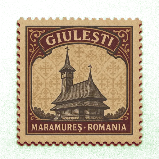 Ilustrație tip timbru: Mănăstirea Giulești