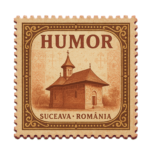 Ilustrație tip timbru: Mănăstirea Humor
