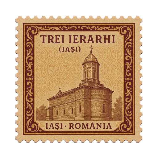 Ilustrație tip timbru: Trei Ierarhi (Iași)