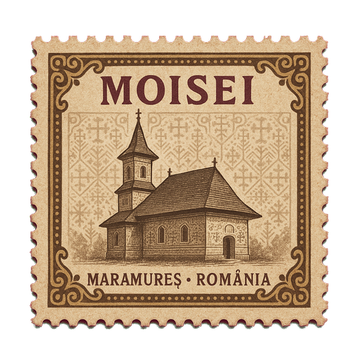 Ilustrație tip timbru: Mănăstirea Moisei