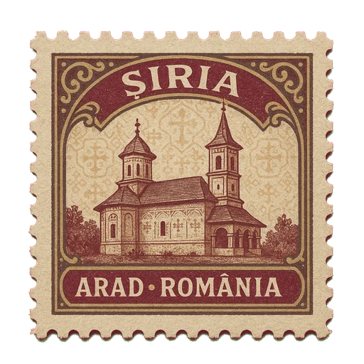 Ilustrație tip timbru: Mănăstirea Siria