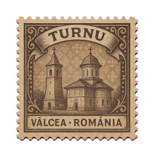 Ilustrație tip timbru: Mănăstirea Turnu
