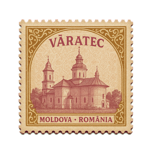 Ilustrație tip timbru: Mănăstirea Văratec