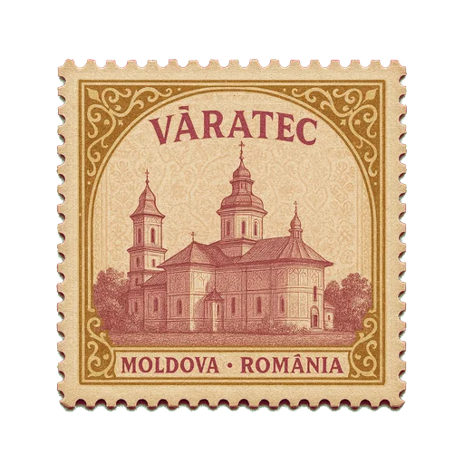 Ilustrație tip timbru: Mănăstirea Văratec