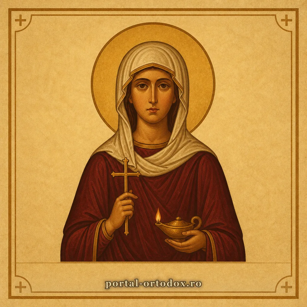 Portret ilustrat pentru Sf. Mc. Eustratie, Auxentie, Eugen, Mardarie și Orest; Sf. Mc. Lucia